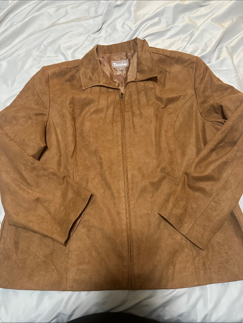 TanJay Tan Faux Suede Zip Jacket
